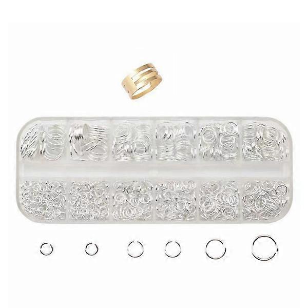 2000pcs Open Jump Rings for Jewelry Making, Metal Round Jump Rings Mixed Sizes