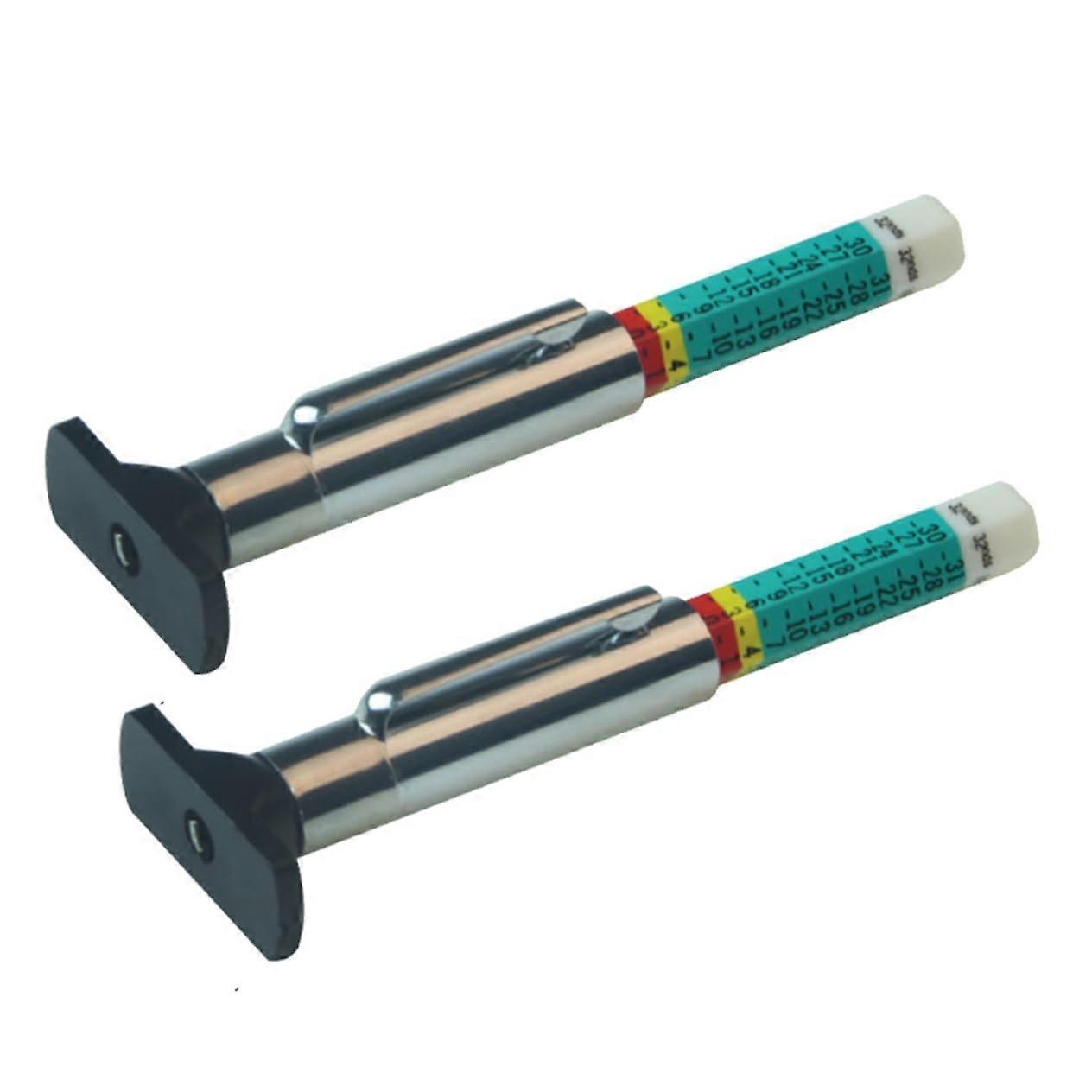 Tire Tread Depth Gauge Set of 2 | ABS Tire Depth Ruler Tool for Accurate Car Tyre Measurements