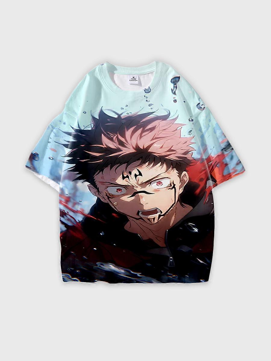 T-shirt round neck Character Pattern loose short sleeve P530