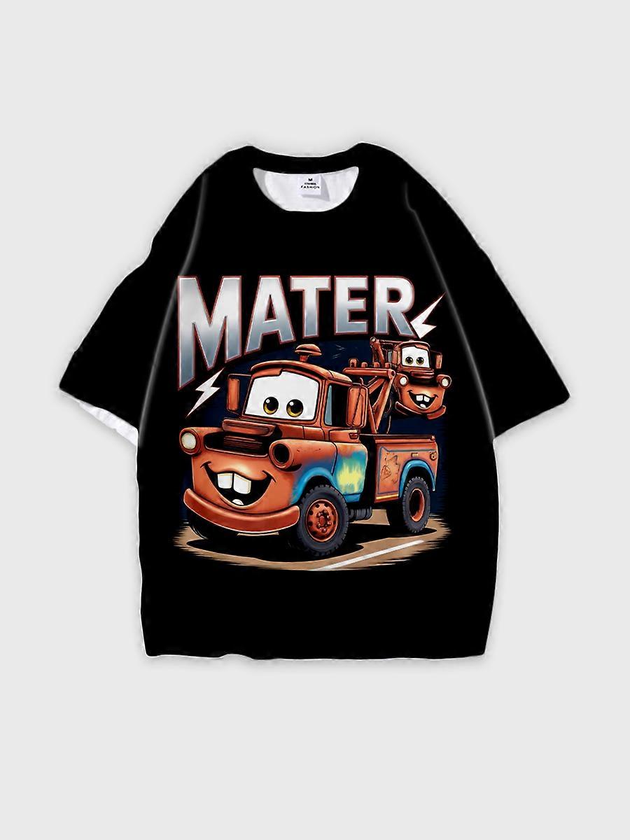 T-shirt round neck Animation Character Pattern loose short sleeve E1361