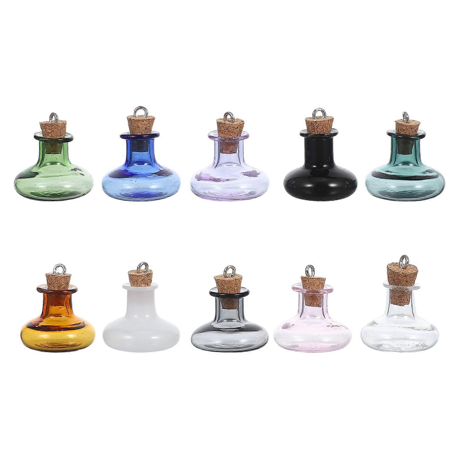 Glass Vials With Cork Stoppers Diy Handicrafts Home Decor Bright Colors 10Pcs