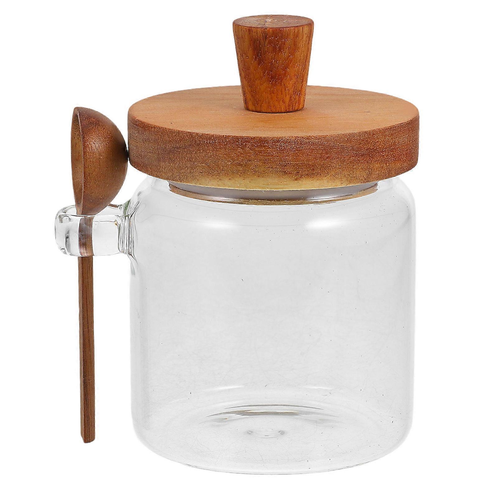 Glass Honey Storage Container with Lid and Dipper Easy to Clean & Effortless Extraction for Kitchen & Home Use