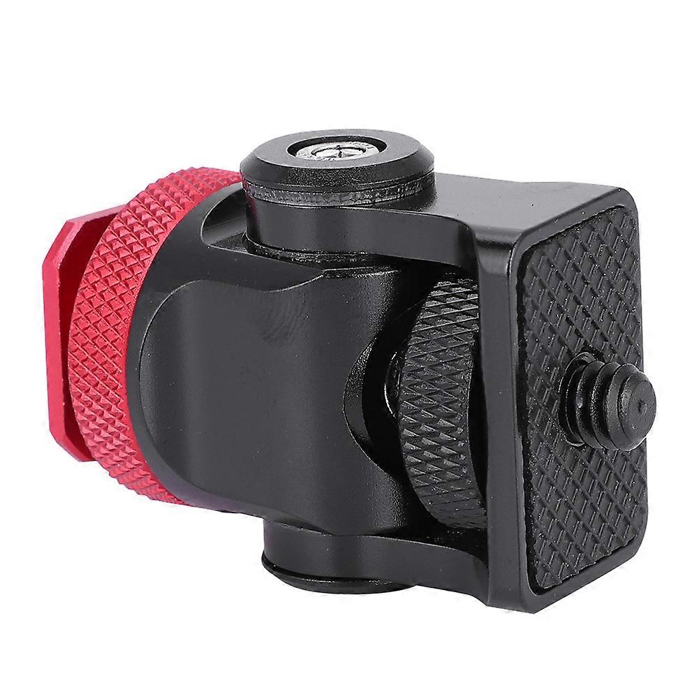 Hot Shoe Mount Monitor Flash Mic Holder 1/4in Screw Camera Holders Stand Bracket (Black Red)