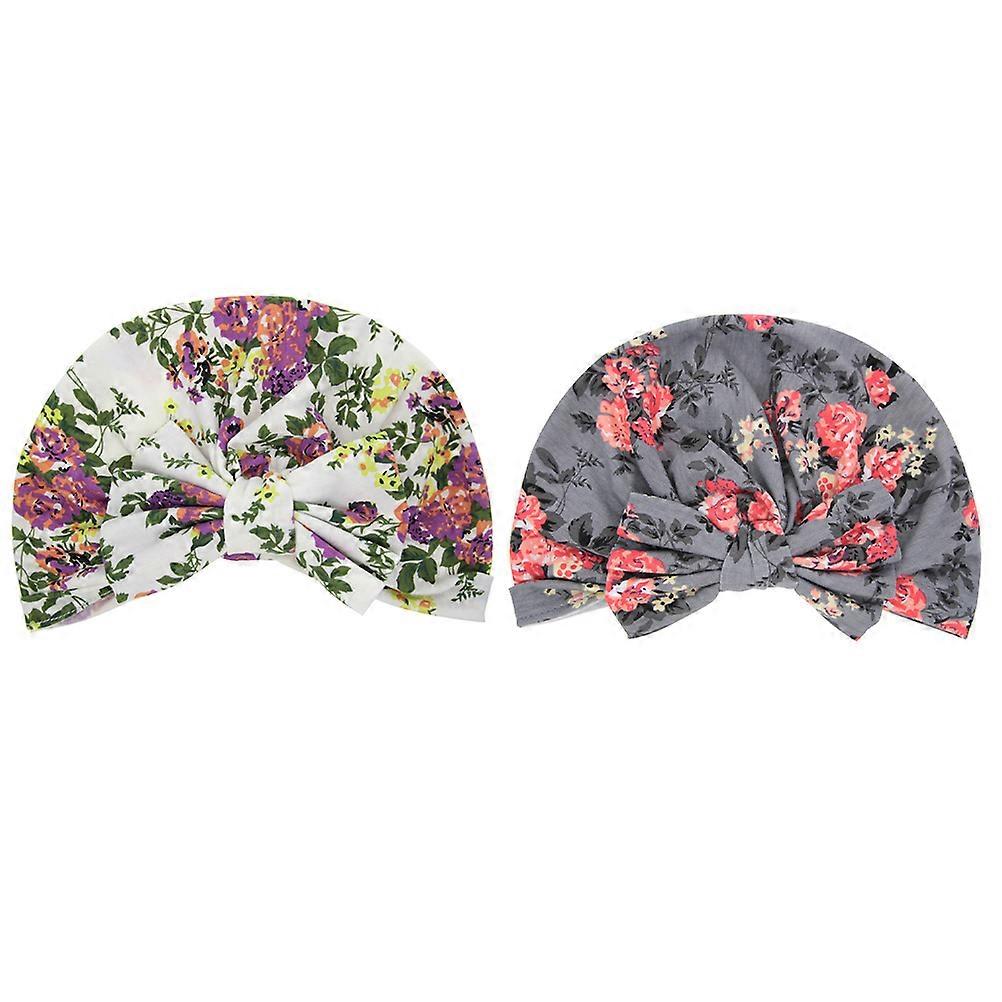 Lovely Baby Hat with Bowknot Pattern for Kids Sleeping and Bathing Assorted Color Cloth One Size Fits Most