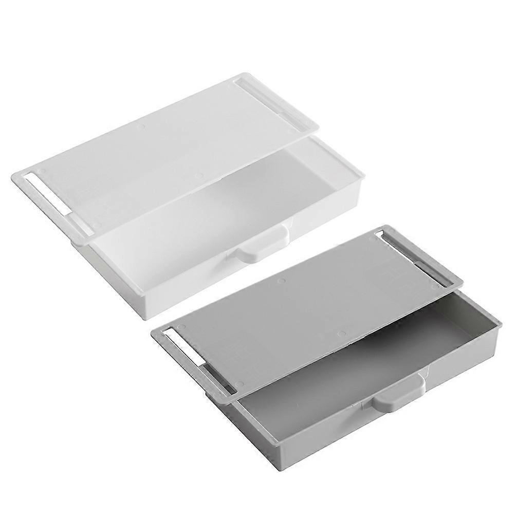 White Adhesive Hidden Storage Boxes for Desktop Use PP Material 2 Pcs