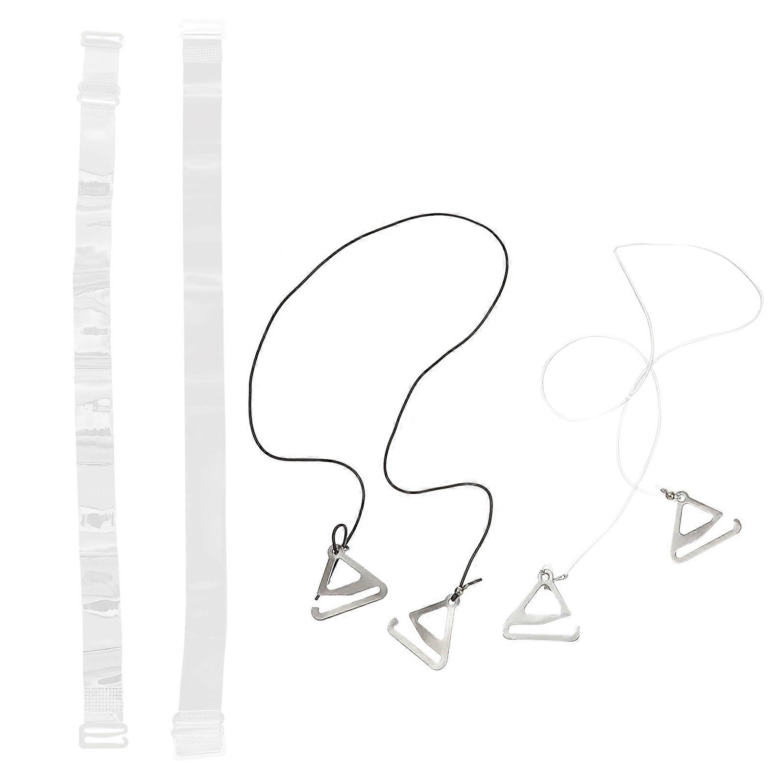 Invisible Bra Shoulder Strap for Daily Use with Plastic Hooks and Clips Adjustable Transparent Straps 4 Pairs