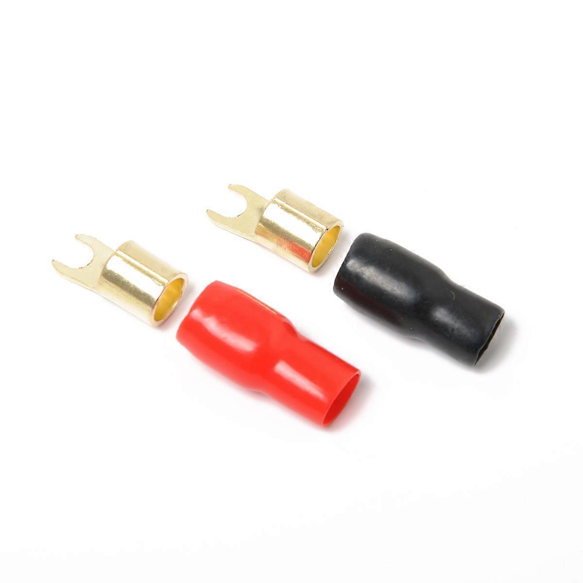 10 Pairs Spade Fork Connectors for DIY Projects with Assorted Color and 5/16 Inch Stud Ring Diameter for Electrical Contact