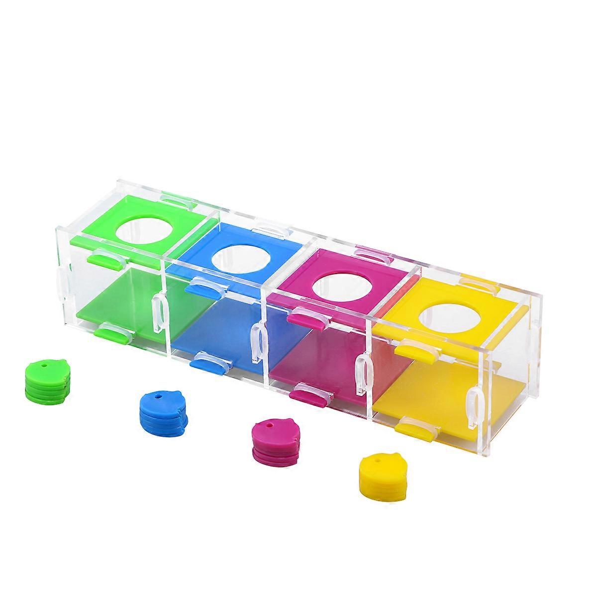 Coin Box Bird Colors Intelligence Training Toy for Parrot Macaw Play Cage Toy
