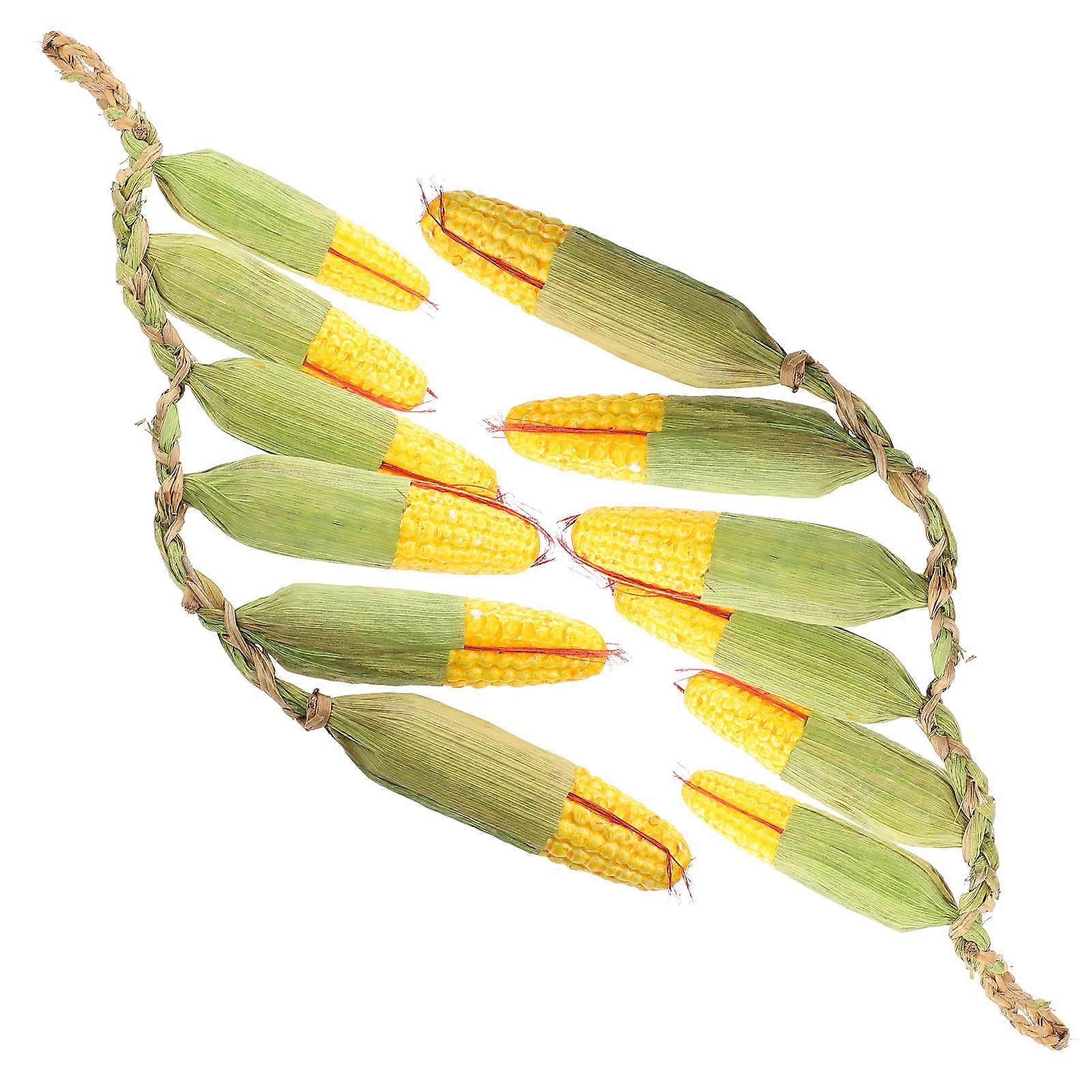 Green Artificial Corn Hanging Strings Photo Props for Home and Garden Decorations 2 Pcs