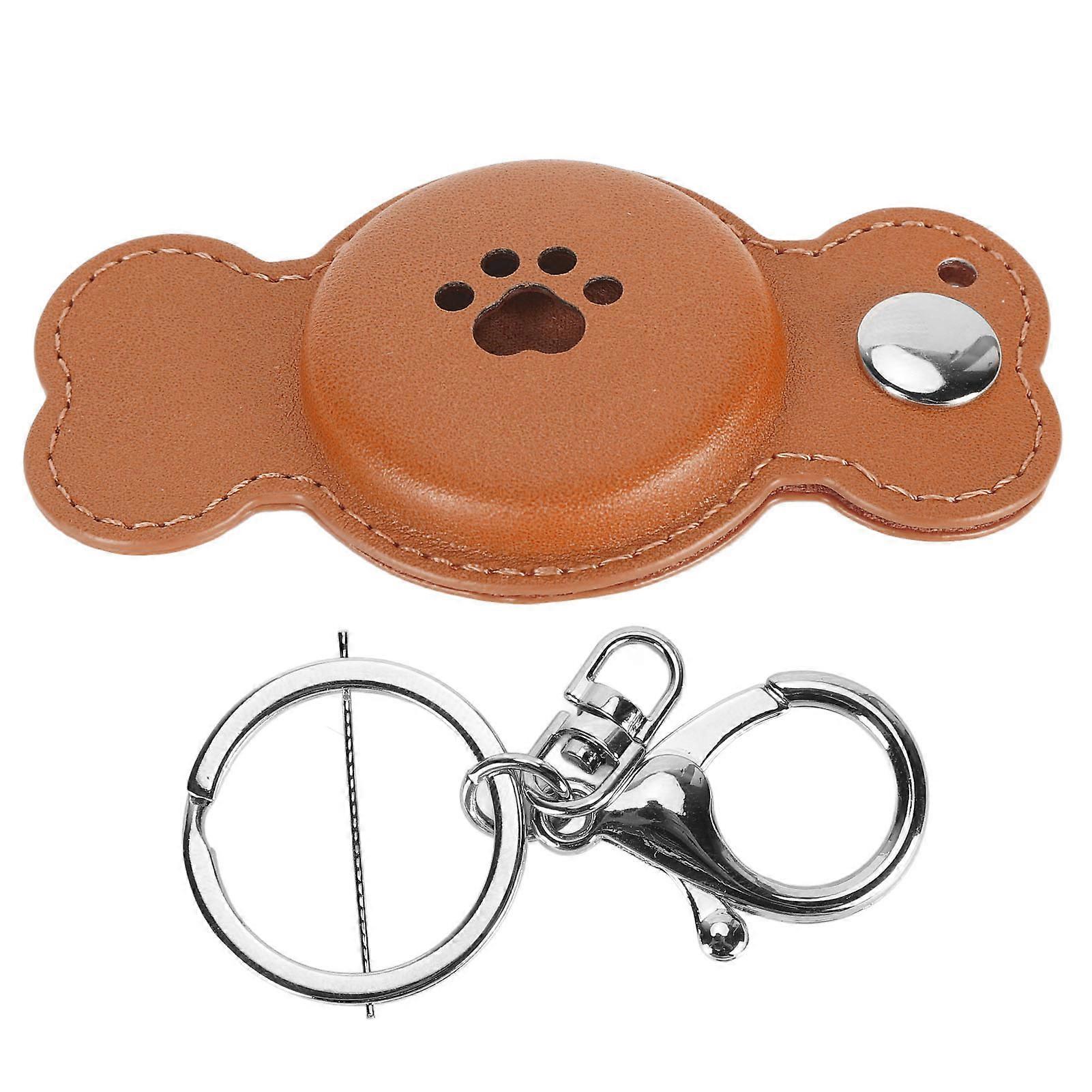 Item Finder Case Multifunctional Prevent Loss Soft Durable for Airtag Tracking Device Holder for Travel Car Key Brown