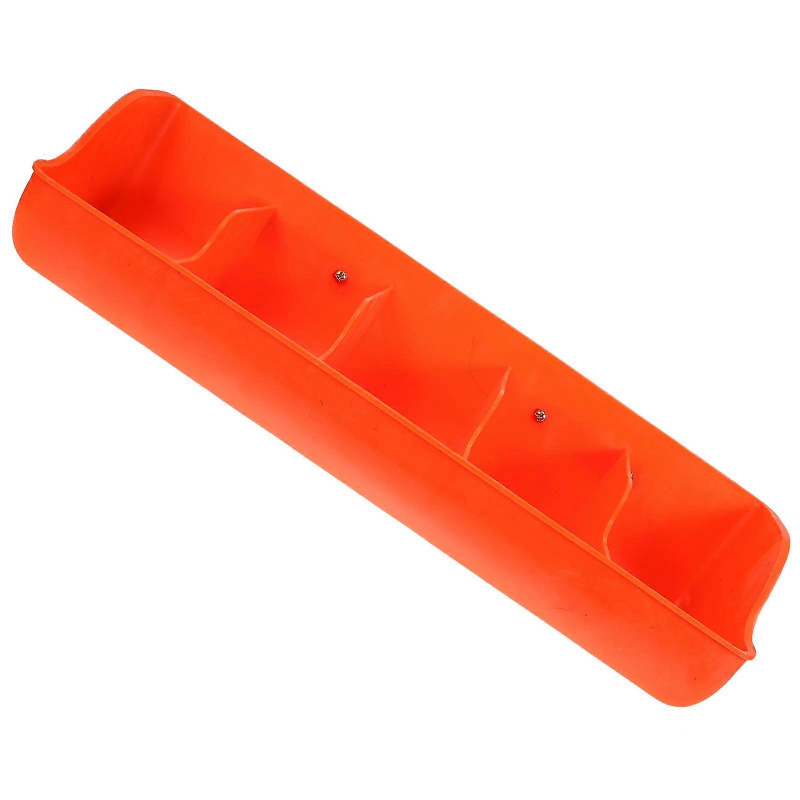 Largecapacity feeding trough for piglets, wallmounted with multiple compartments, stainless steel, easy to clean.