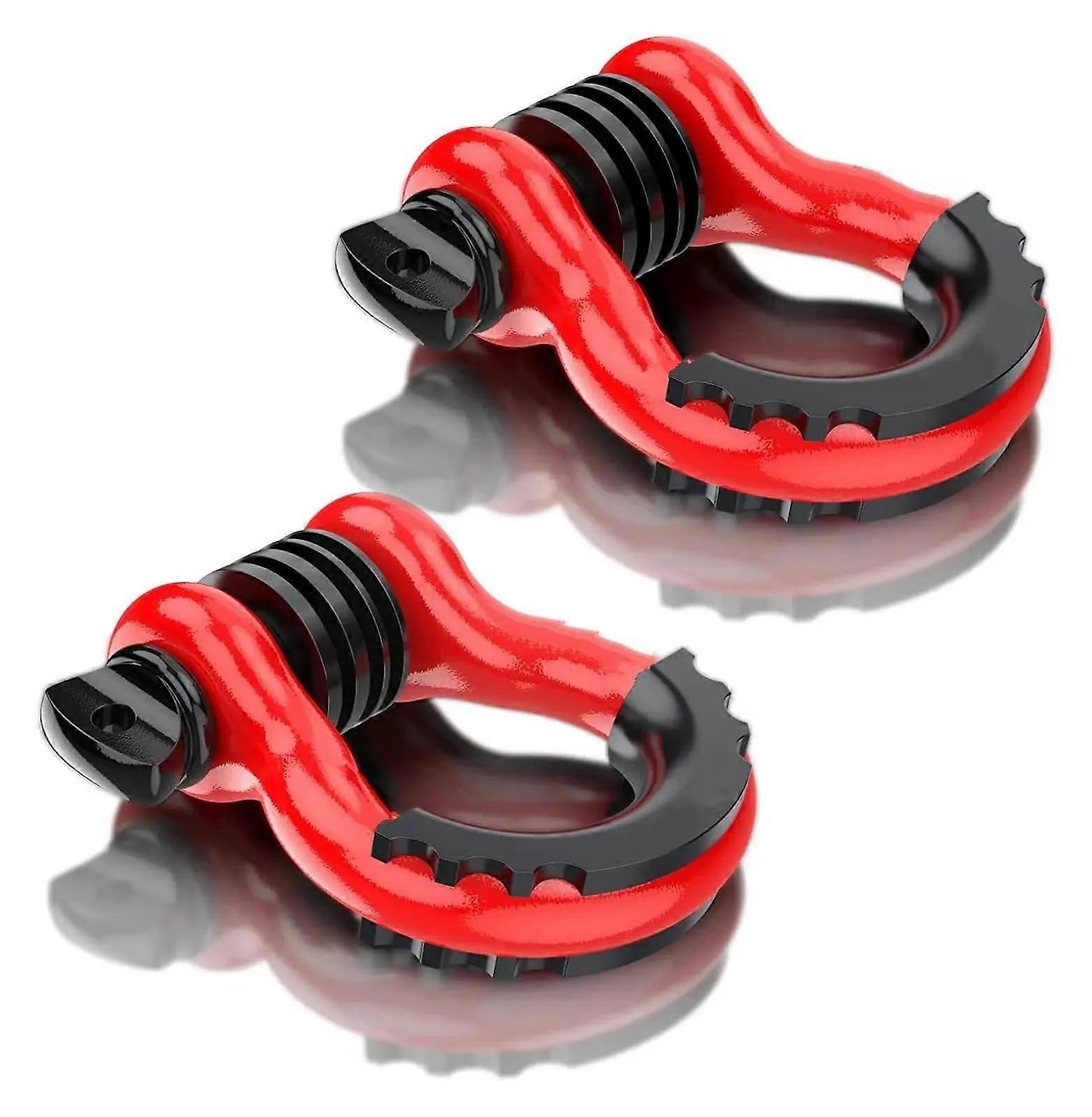 Towing Hitch 2 Pieces 3/4 Inch U Type Heavy Duty Drop Forged DRing Shackle U Hook Loop Hook Towing Hitch (Red)