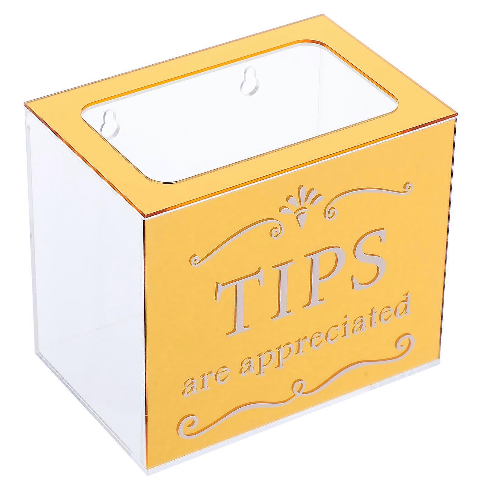 Clear Acrylic Money Collection Box with Scratch Resistant Film, Large Slot for Bills, Rectangular Donation Bin for Bars, Cafes, Restaurants,