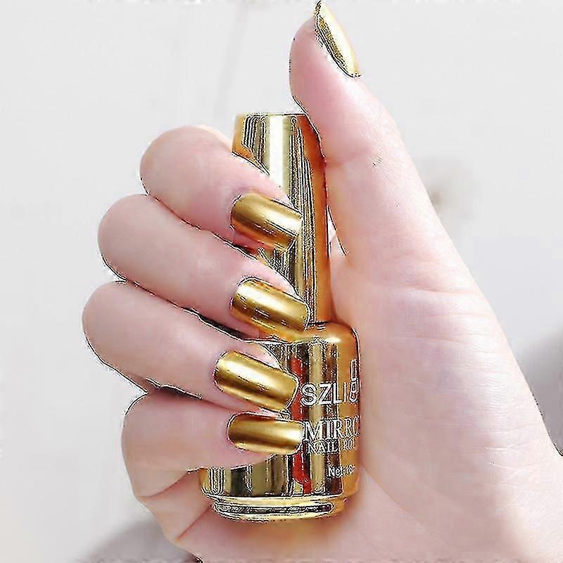 Mirror Effect Metallic Nail Polish Purple Rose Gold Silver Chrome Nail Art Polish For Nails Manicure Lacquer Decoration