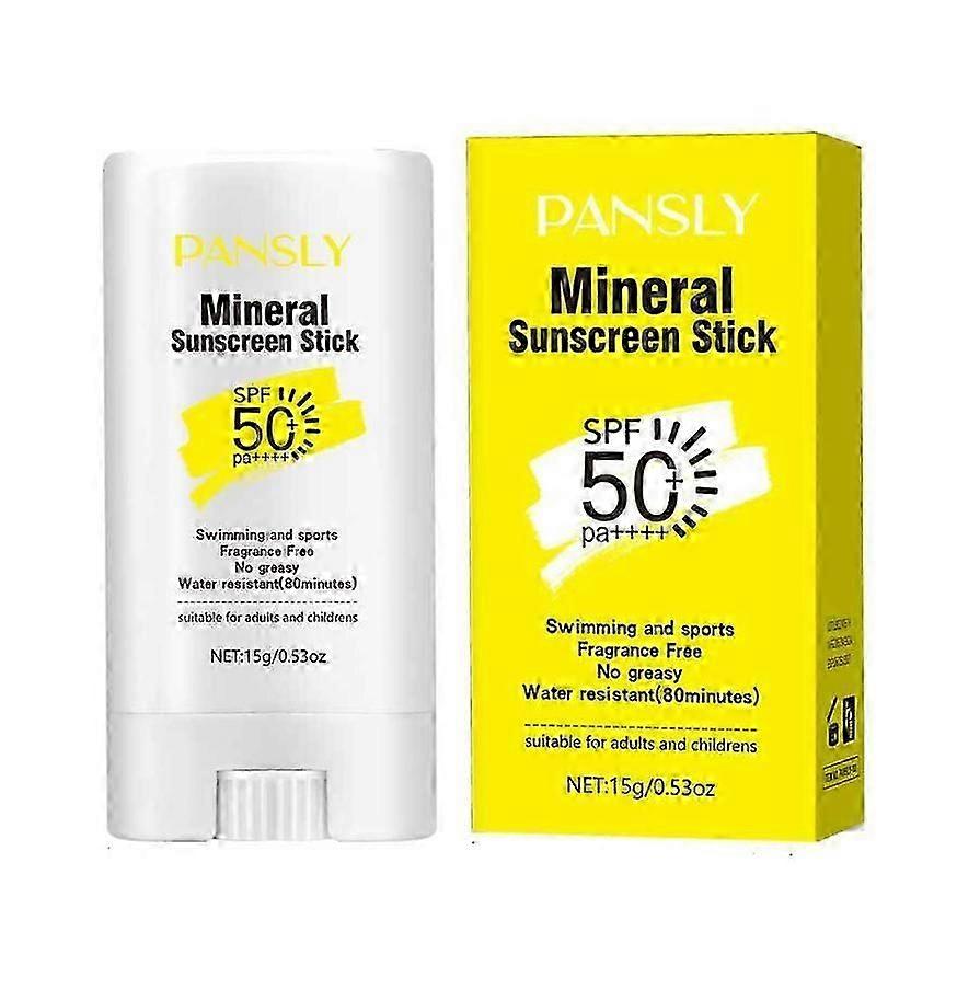 日焼け止めスティック、ミネラル日焼け止めSPF50 PA++++、べたつかない耐水性、顔と体のための白いキャストなしの日焼け止めクリーム、トラベルサイズ、さわやか、SPF50