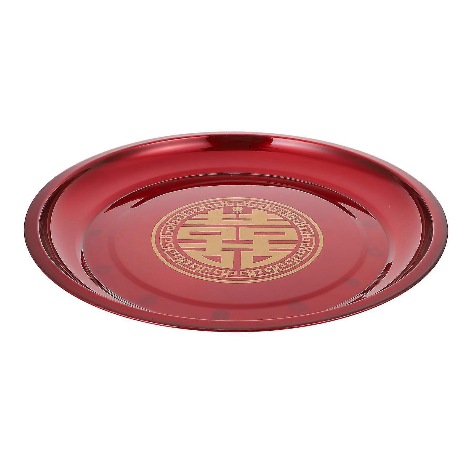 Appearance Tea Tray Storage for Celebration Events Suitable for Couples Red 1Pc