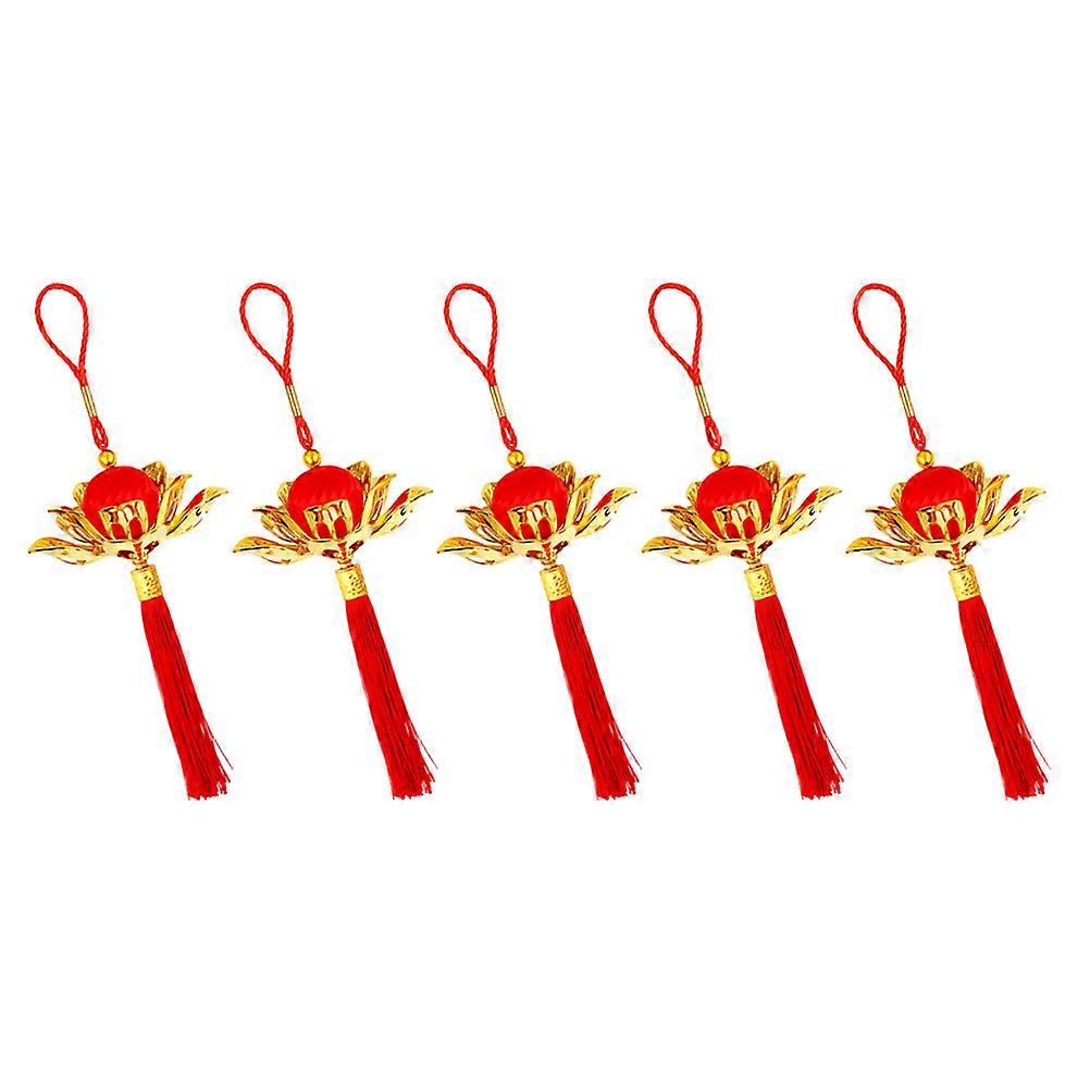 New Year's Decoration Pendant 5Pcs Spring Festival Hanging Decor Family Consumer Group 30X7.80X7.80CM Red Durability For Housewarming Gift