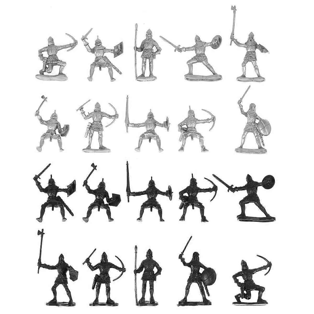 28pcs Plastic Soldiers with Horses Models – Safe & Fun Educational Play Set for Interactive Playtime