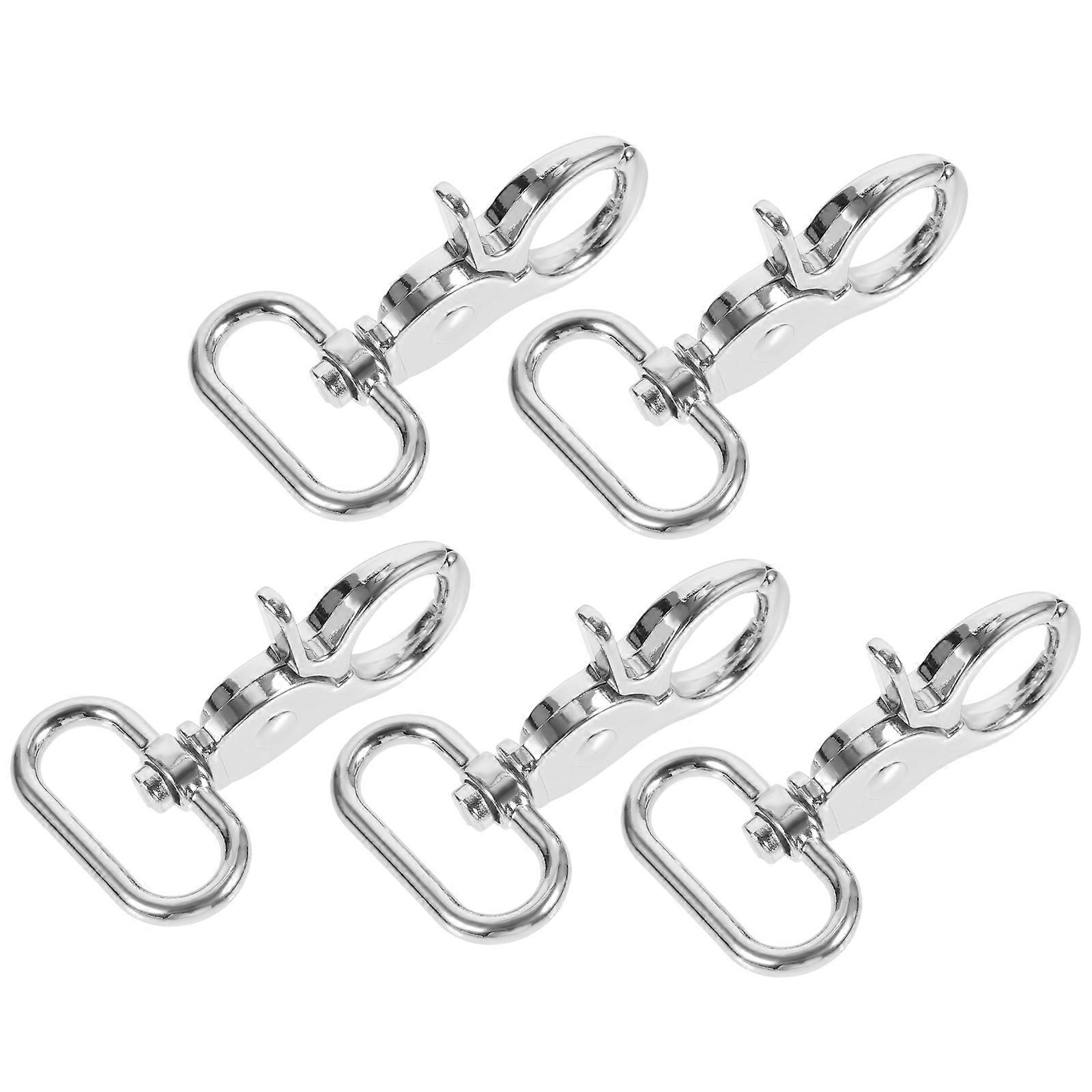 Golden Metal Snap Hooks with Swivel Clips and Key Rings for Decor 5 Pieces