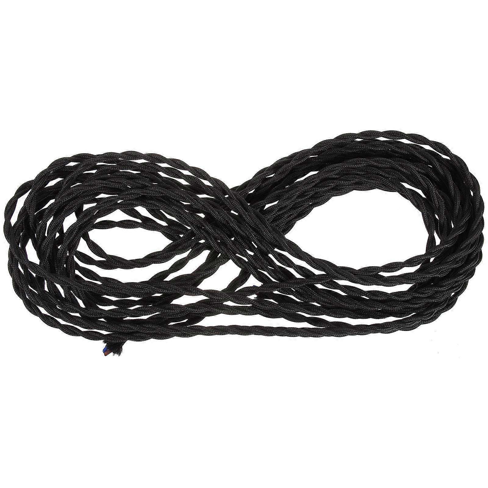 Black Copper PVC Lamp Cord Replacement for Electrical Use with Vintage Twisted Design 1 Roll