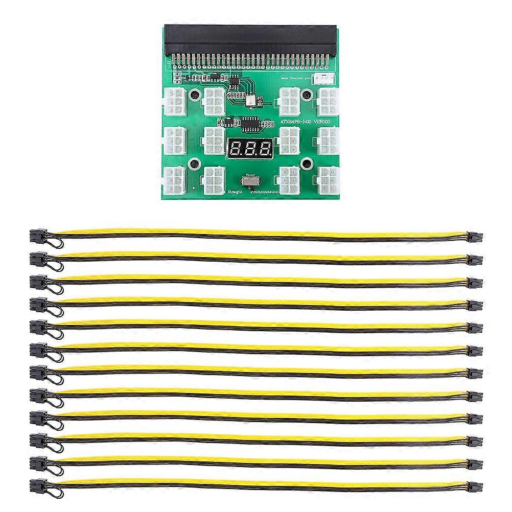 1 Set Server Power Supply Mining Board Adapter with 6 Pin to 8 Pin Cable