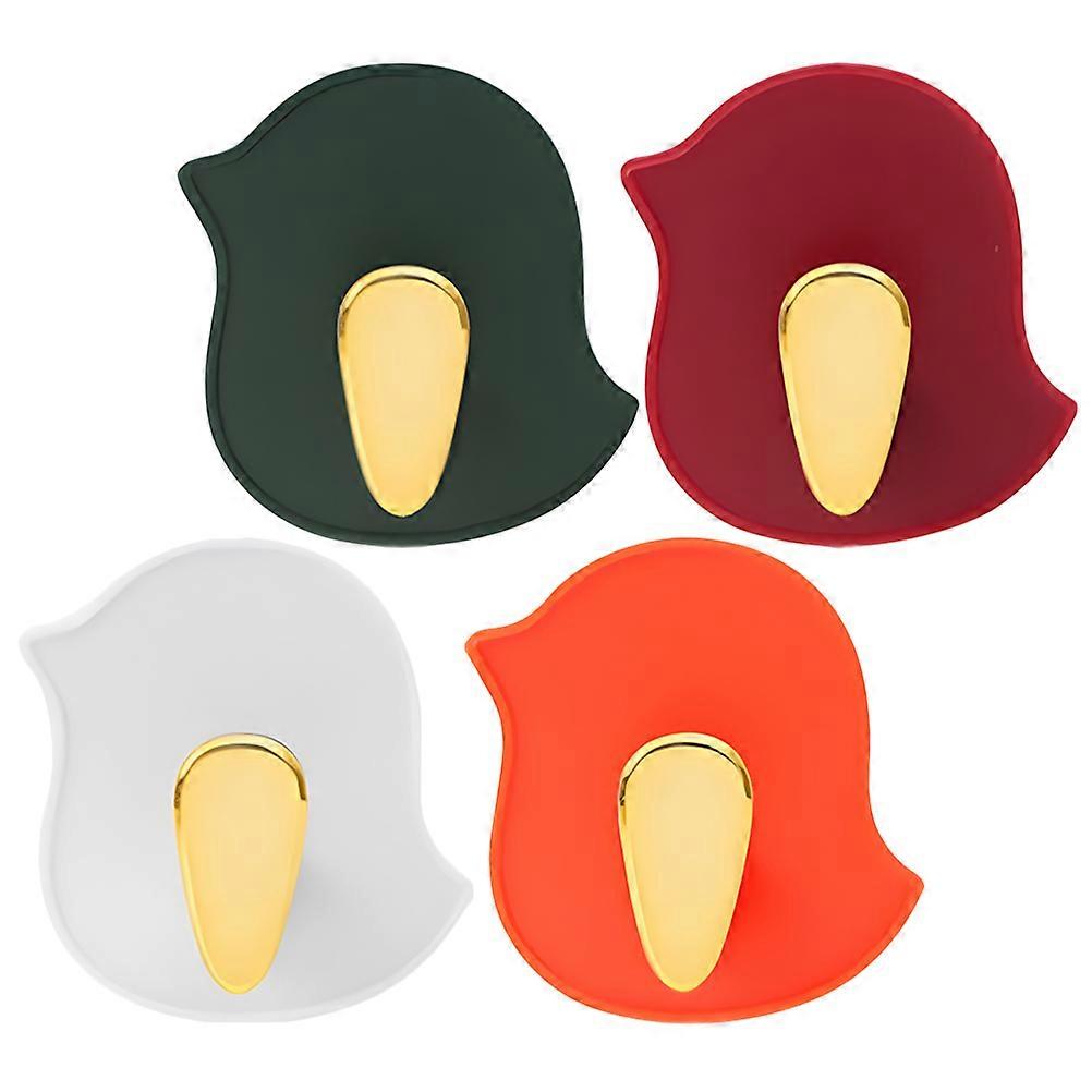 Self-Adhesive Bird Shape Bathroom Door Hooks For Home Users Convenient And Practical Material 4Pcs
