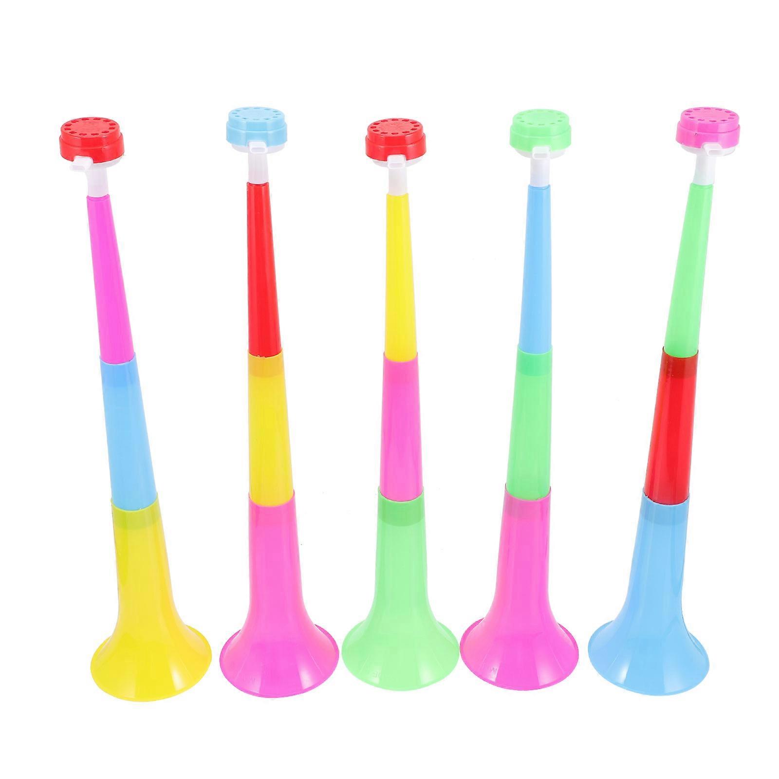 Toy Trumpet Plastic Noise Maker Party Events Assorted Color Function 5Pcs