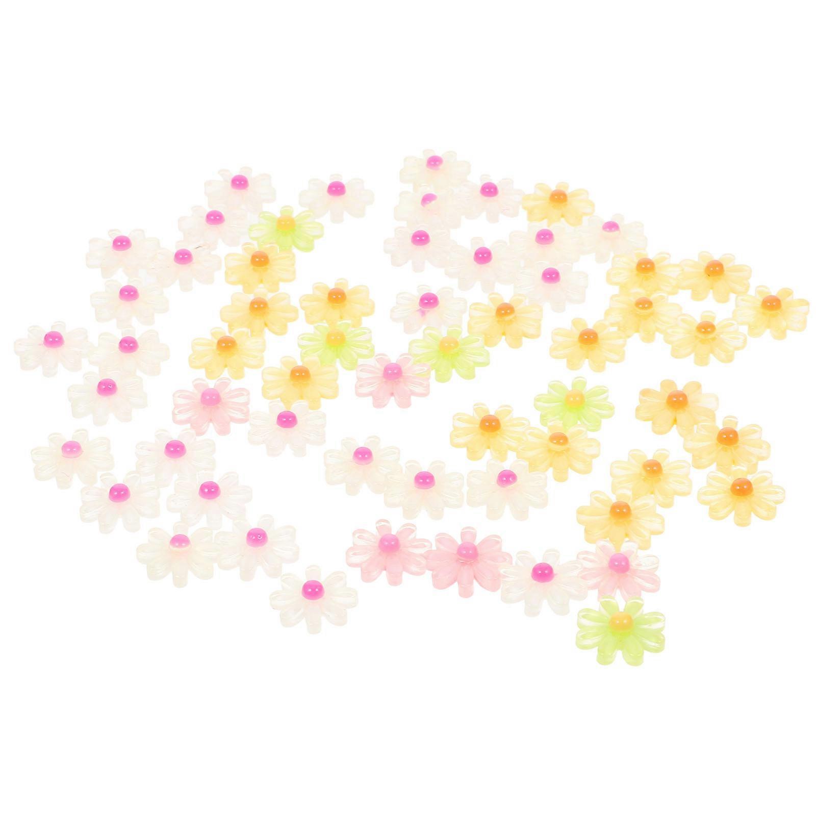 60 יחידות DIY פרח טלפון נרתיק אביזרים צבע מעורב סיכת ראש קסמים פרחוניים ליצירה בעבודת יד קישוט כיסוי ראש קל משקל חומר כיף משפחתי