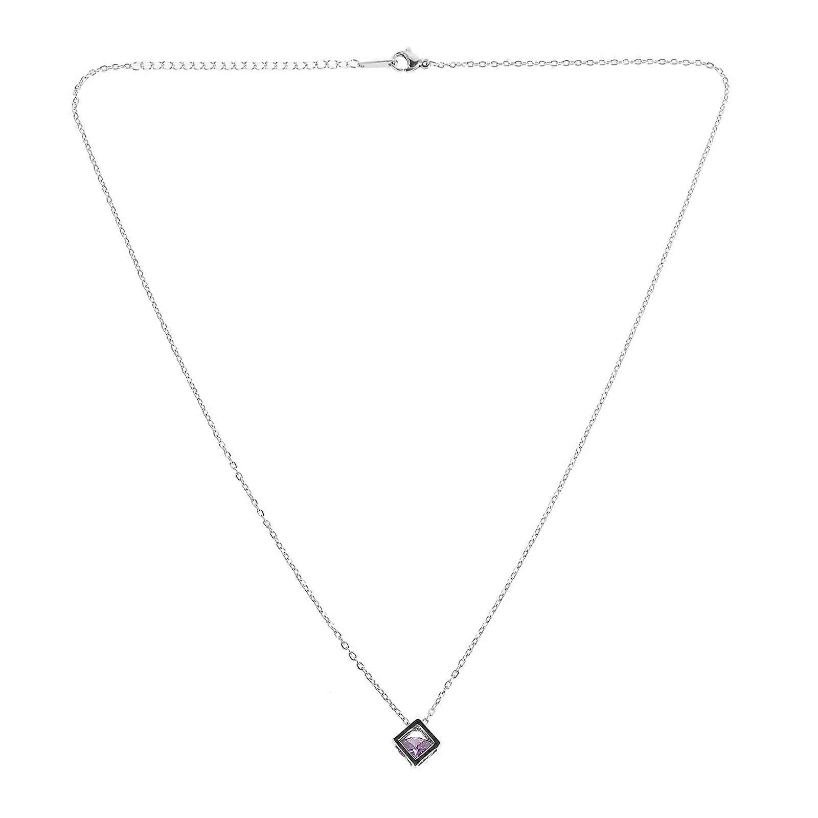 Stylish Zircon Pendant Necklace for Vehicle Interior Decoration – Sparkling Cube Chain Car Hanging Accessory for Any Occasion