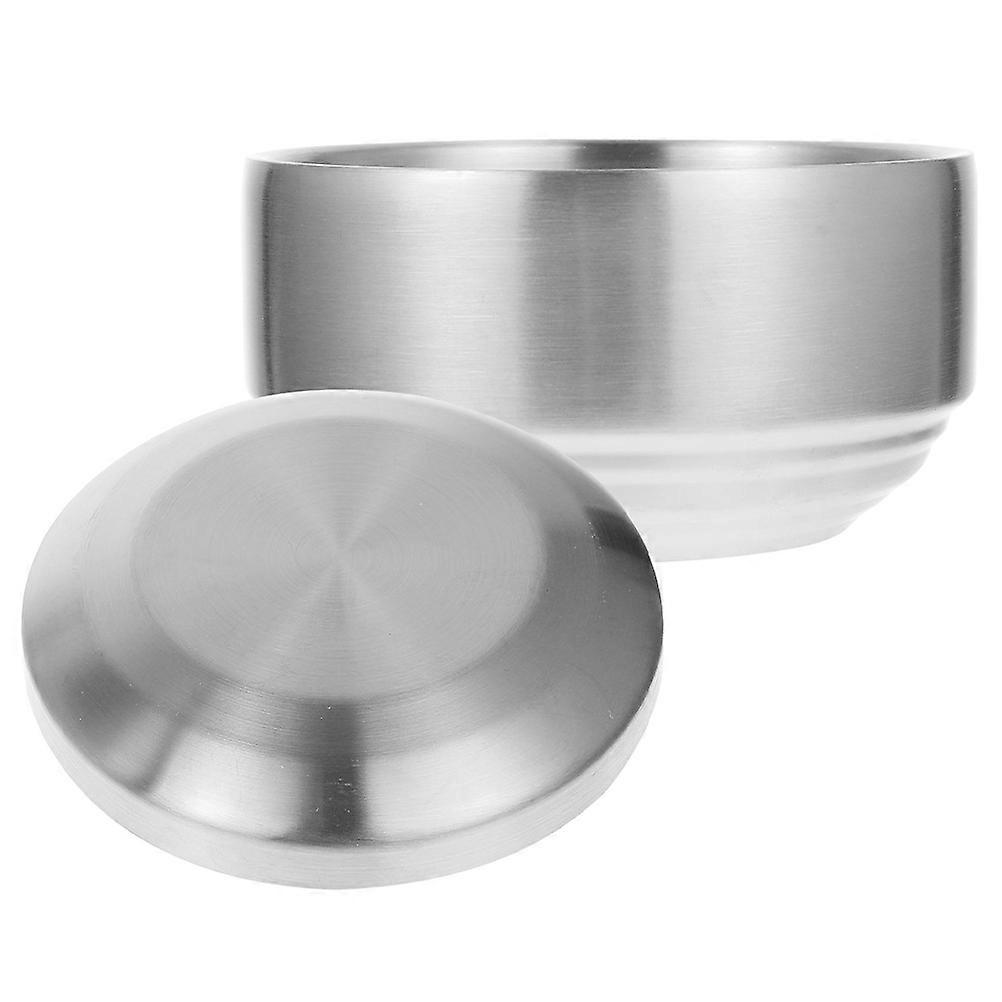 Korean Stainless Steel Bowl with Lid for Home Use Silver Color 7.5 Inches Diameter