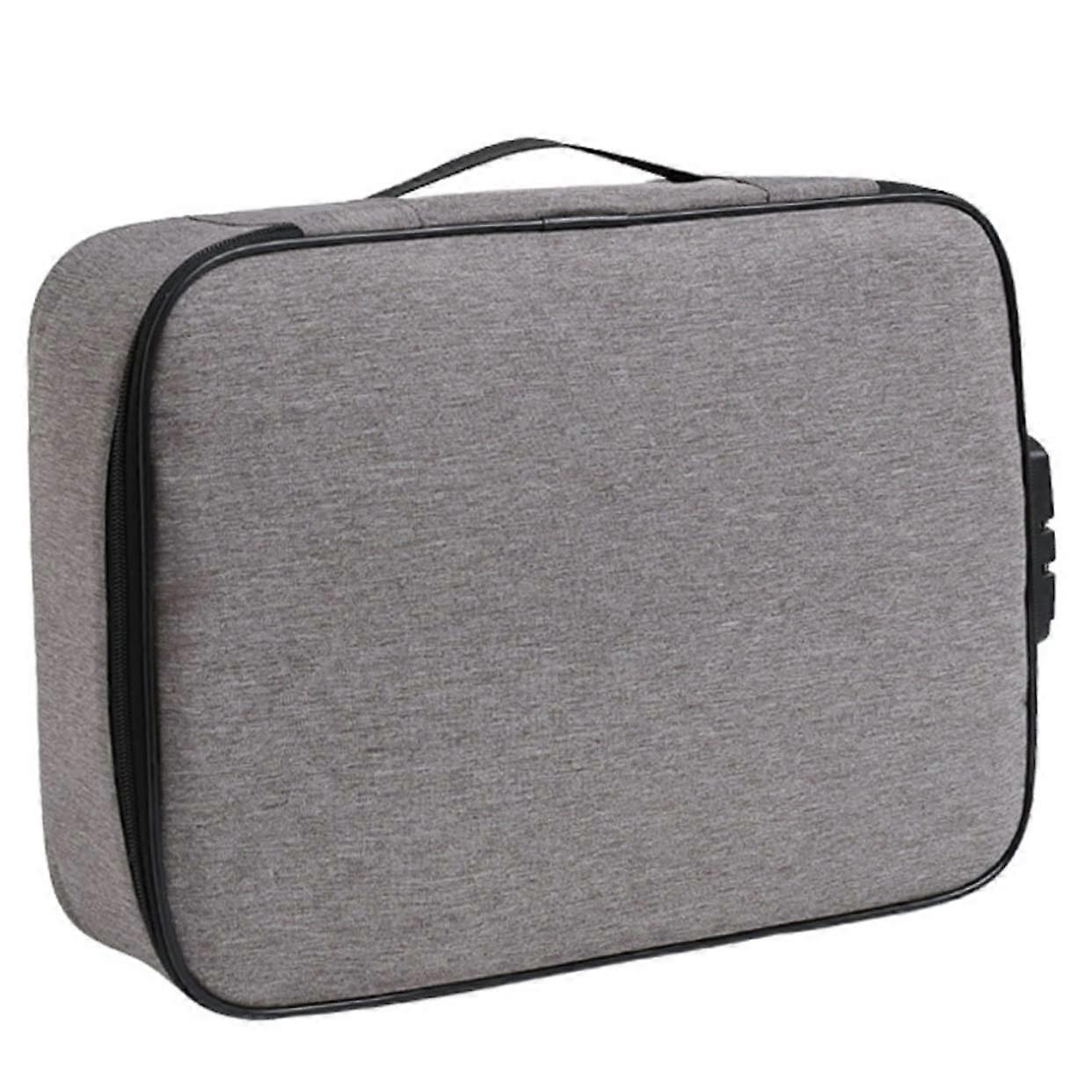 Document Storage Box with Lock Large Portable Organiser Bag Oxford Important Documents Passport Certificates and Practical for Home or On the Go'
