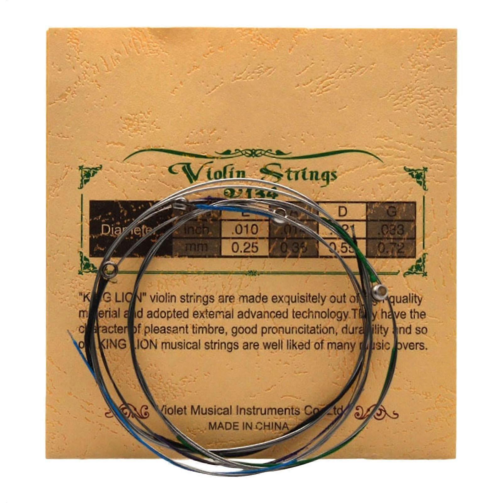Violin Strings Replacement Set, Heavy Gauge Steel Violin Strings, Handcrafted Violin Strings for Teachers and Students