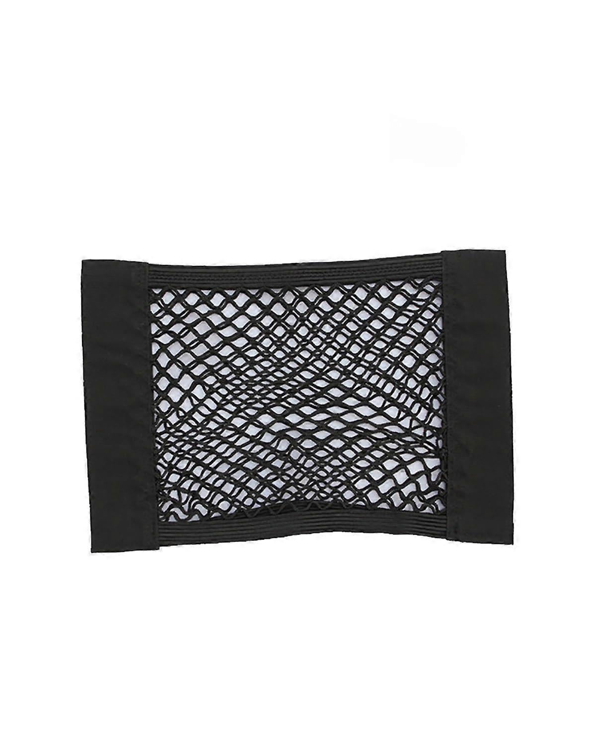 Car trunk storage net, car rear seat elastic cord net, magic sticker universal storage bag, car organizer cage (S30x25cm, 1PC)