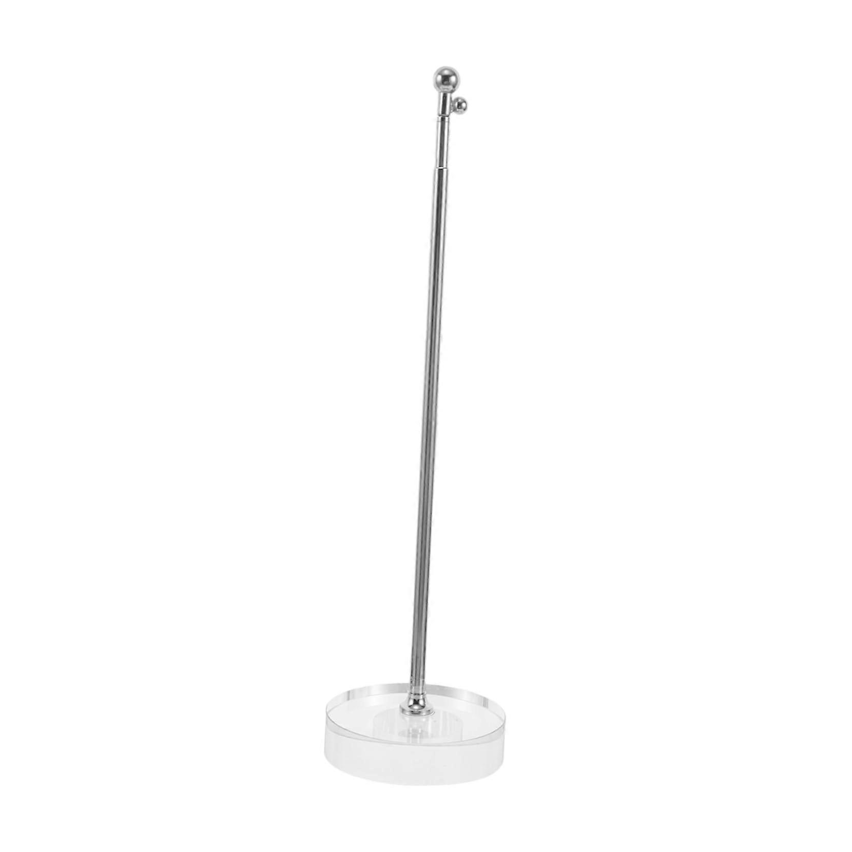 Flag Stand for Desk - Telescopic Flag Holder for Worktops, Wear-Resistant Base, Commercial Flagpole, Transparent