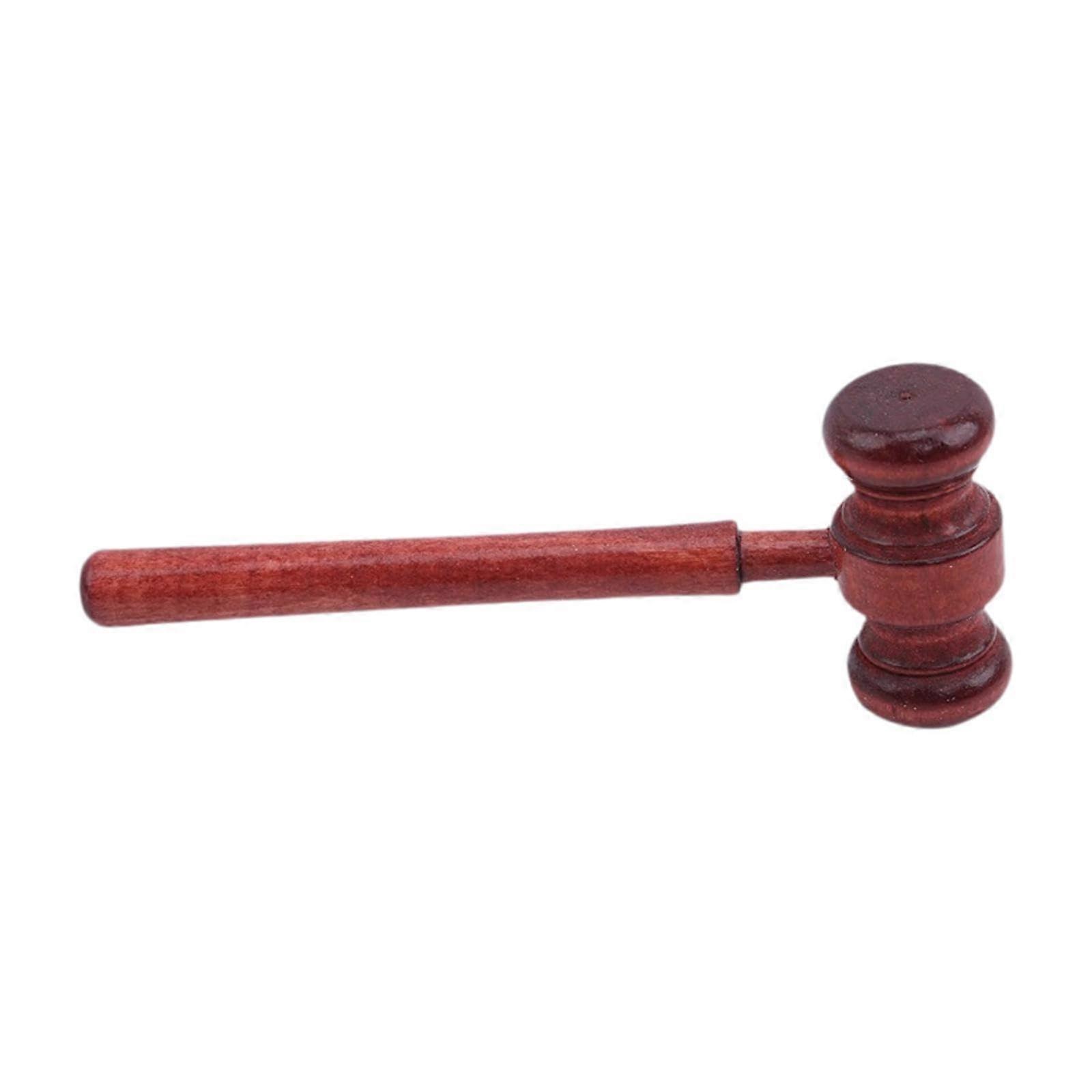 Auction Hammer Cosplay Tool - Sturdy Wooden Courtroom Hammer for Role Play, Crafting, and Theatrical Props