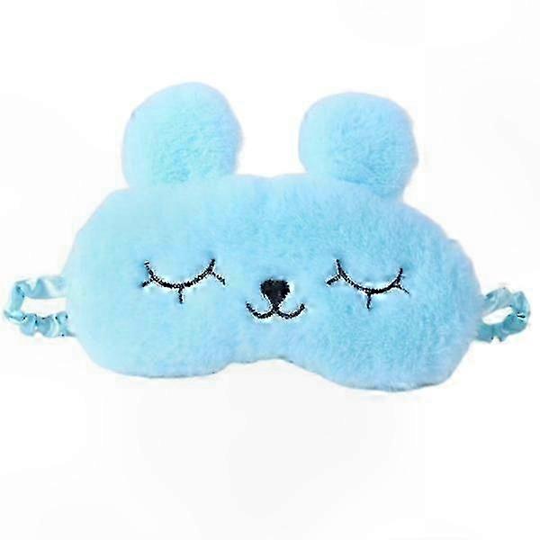 Blue Sleep Mask with Rabbit Pattern for Comfortable Rest