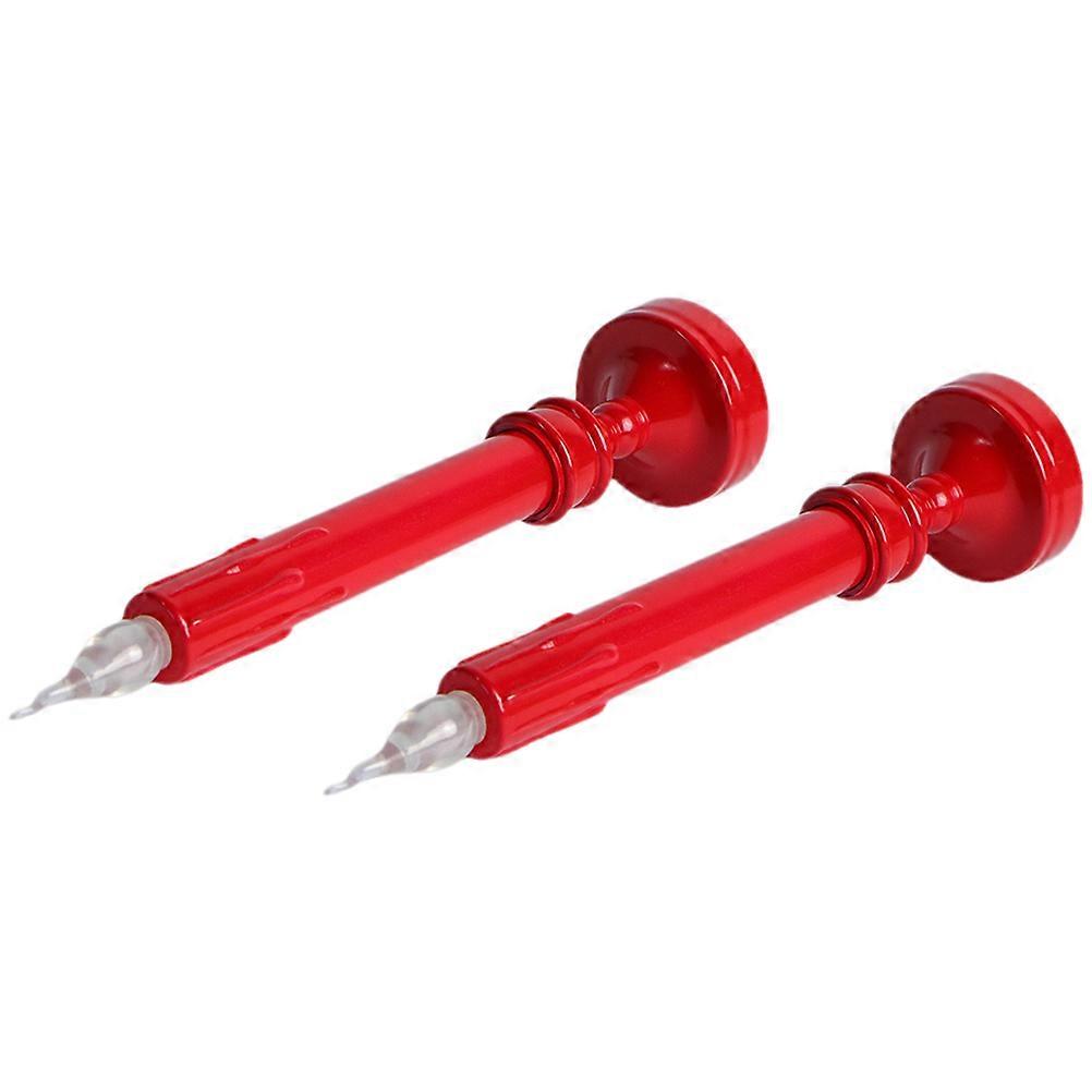 1 Pair Warm LED Candles with Flickering Flame Effect Battery Operated Plastic Sacrifice Lights