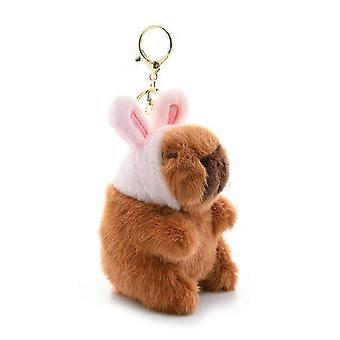 Plush Capybara Doll Key Chain Ornaments Cartoon Hangings Pendant for Bag Backpack Pendant Doll Keyring Charm Doll