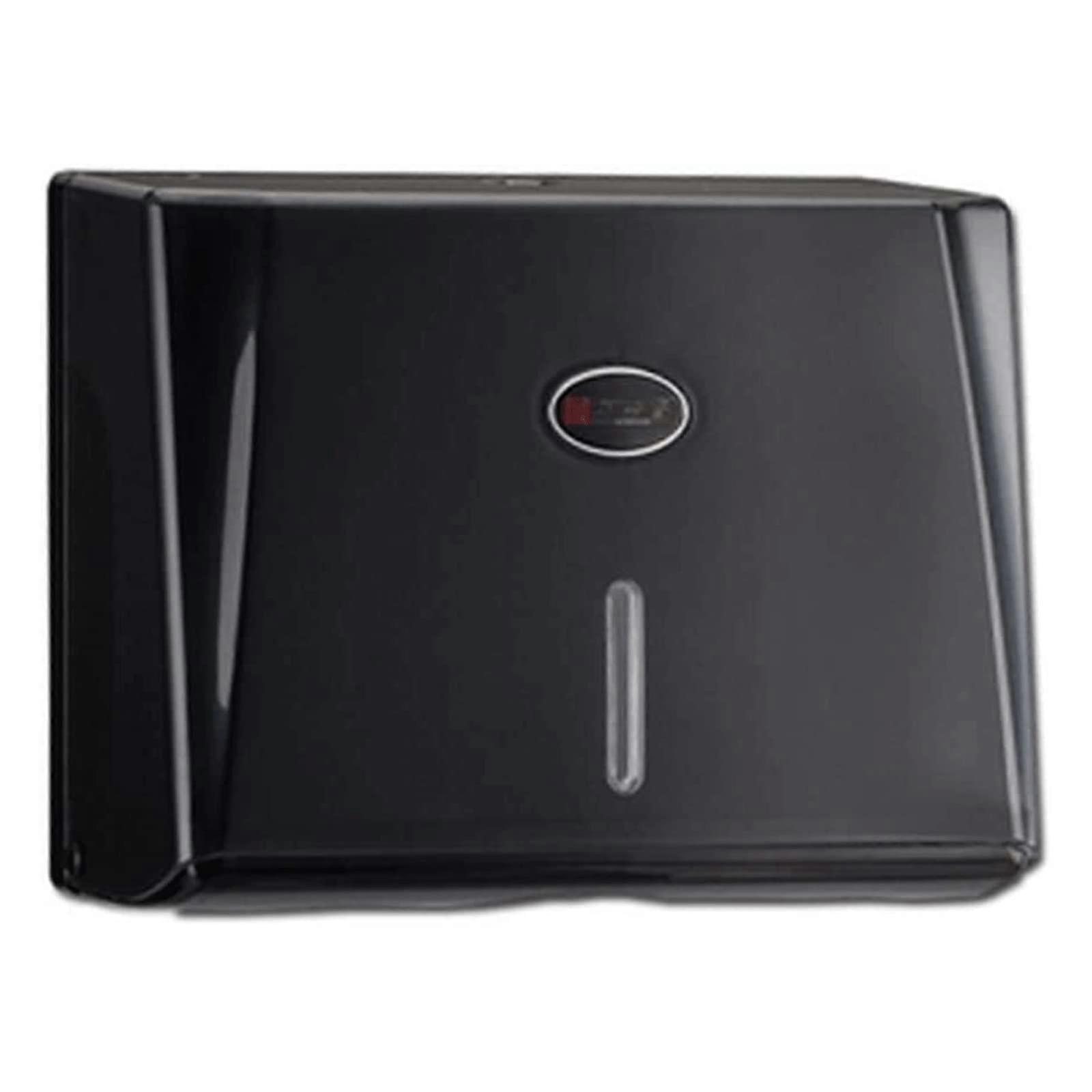 Durable Black Waterproof Paper Towel Dispenser Wall Mount Touchless Removable Design for Easy Use