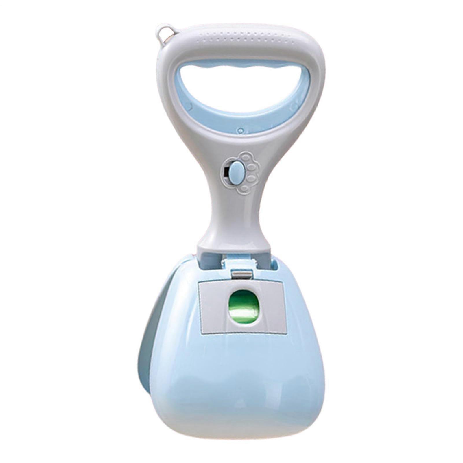 Dog Poop Scooper Portable Poop Scooper Cleaning Tool with Integrated Storage Bag for Travel, Daily Use, Walks, Camping, Garden, Blue