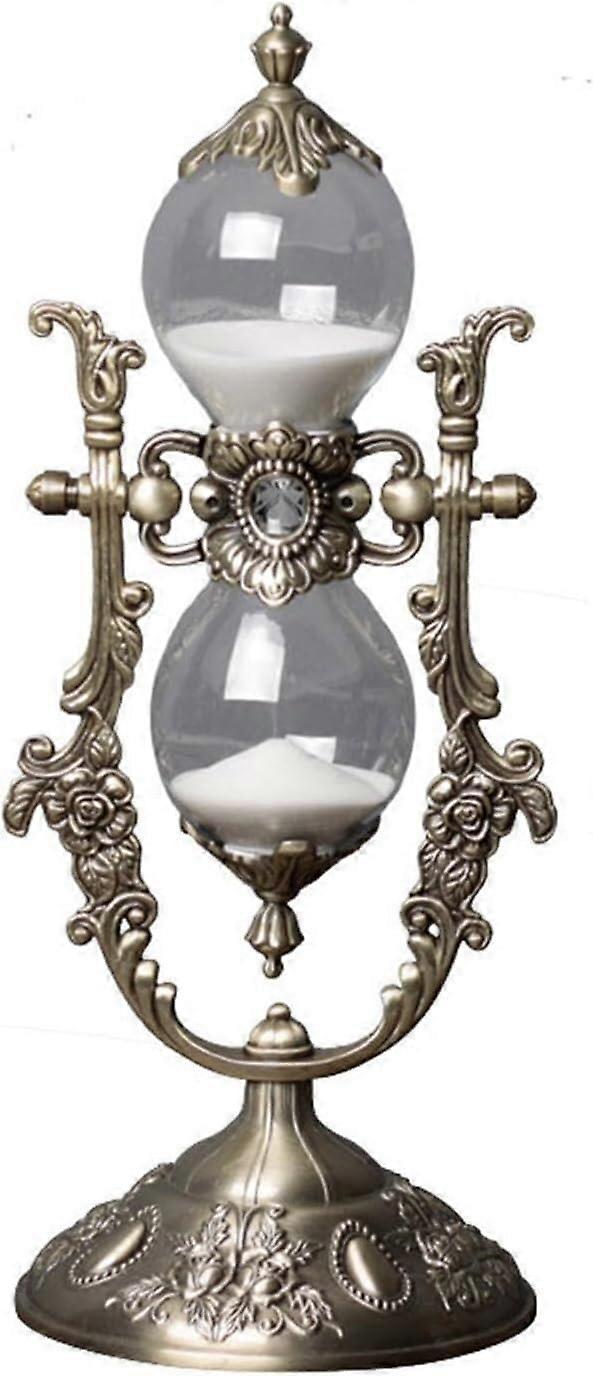 Sand Timer 30 Minute Hourglass, 360° Rotatable White Sand Timer with Metal Glass for Home Decor