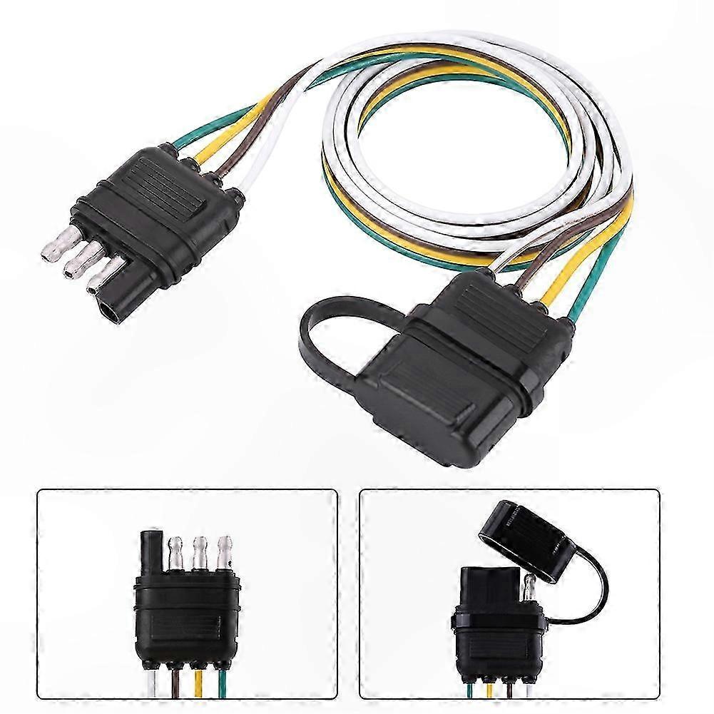 4-Pin Flat Trailer Wiring Connector Adapter for Towing Applications