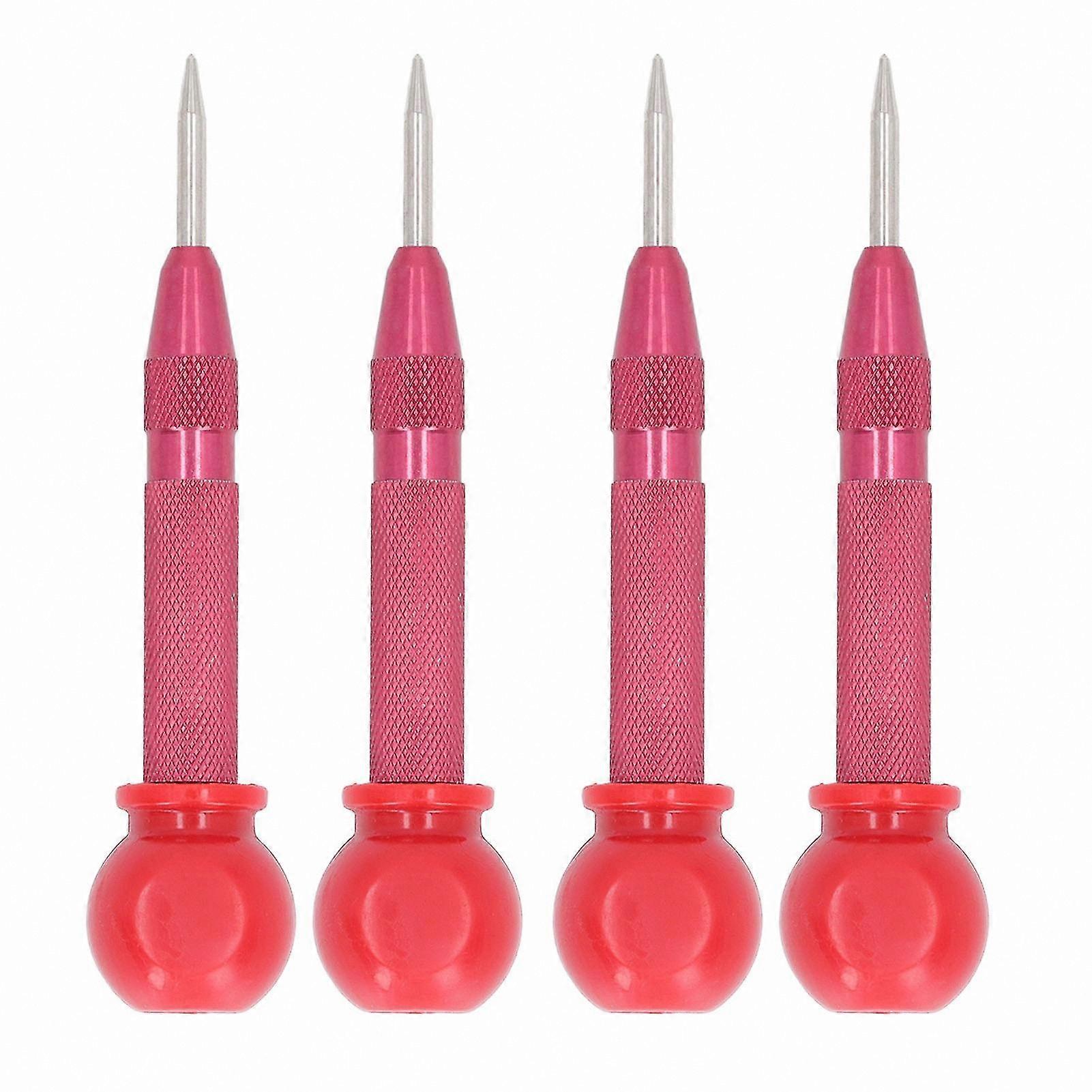 Self-Centering Punch Tool for Metal, Wood, Glass Projects in Red Finish
