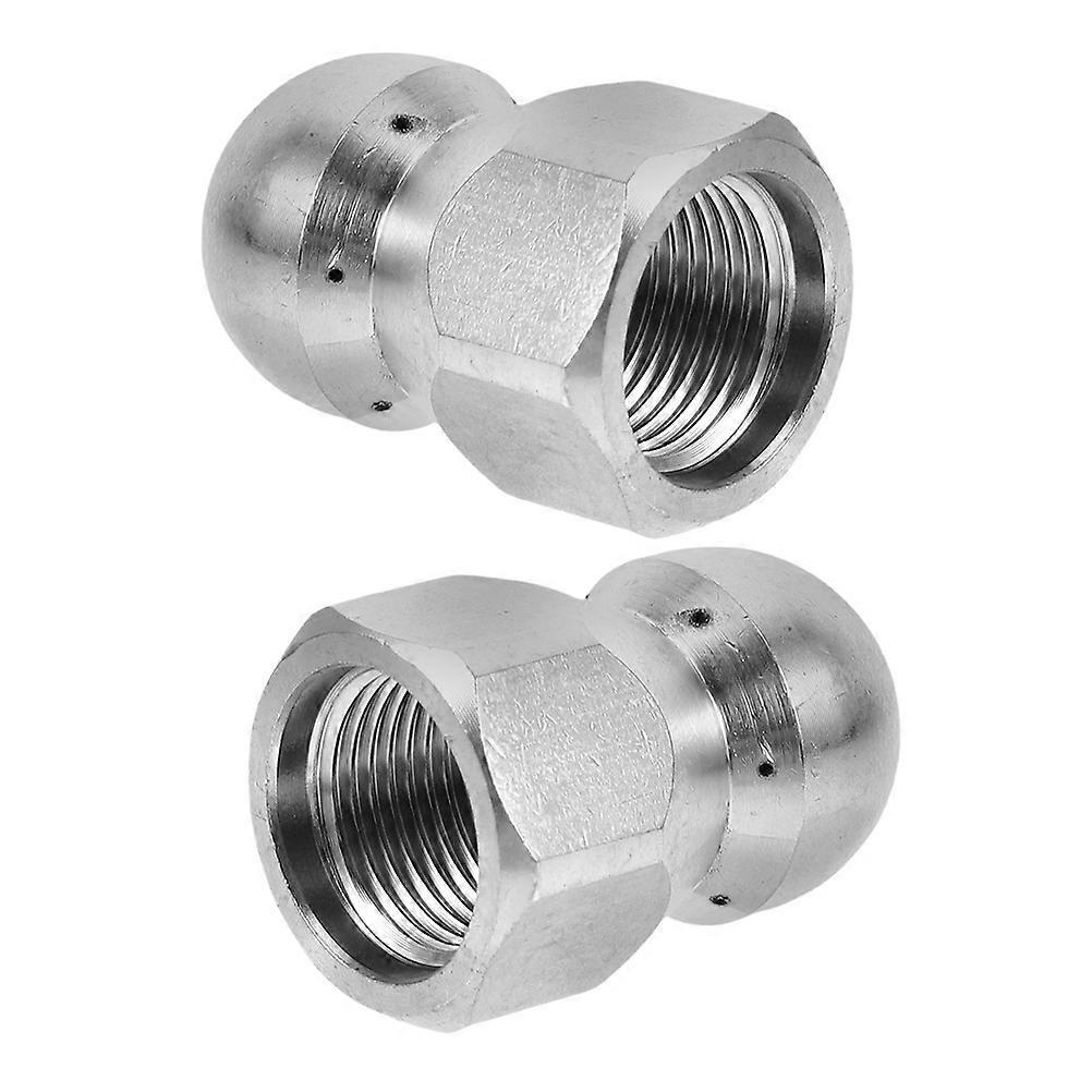 High Pressure Stainless Steel Nozzle for Hose Ideal for Daily Cleaning Tasks and Unclogging 2pcs Silver