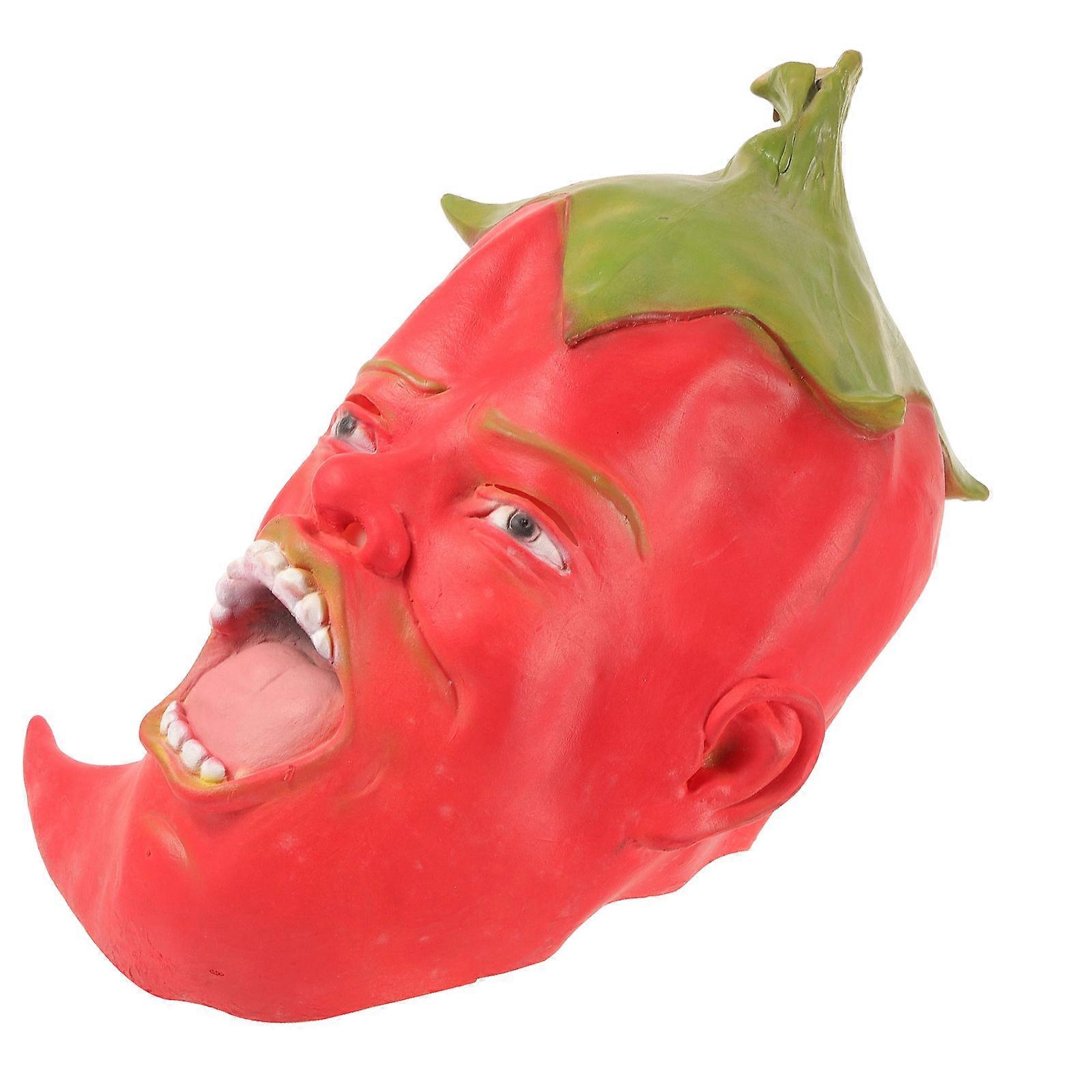Halloween Mask Pepper Cosplay Mask Masquerades Red Latex Costume Accessory 1Pack
