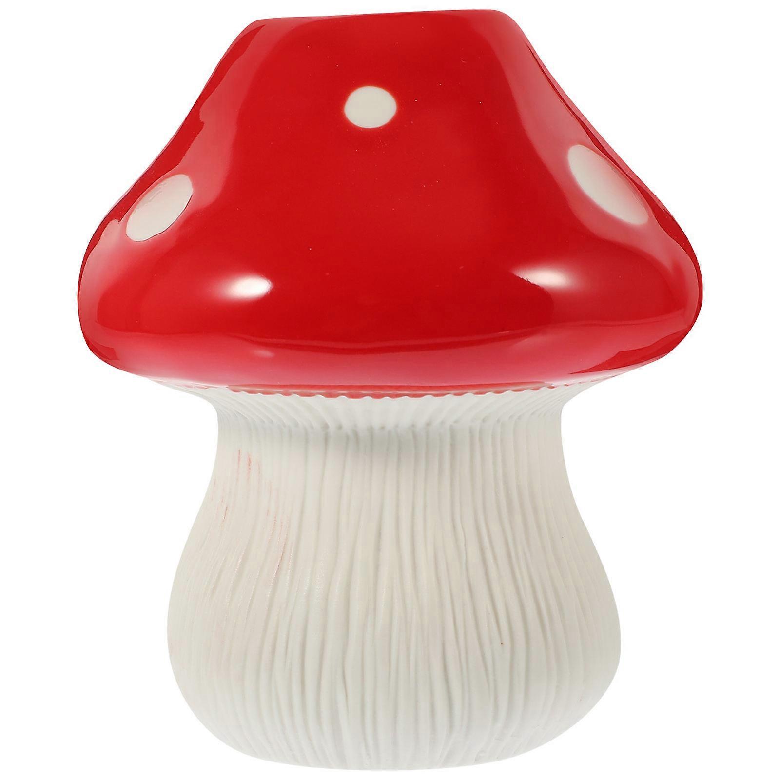 Mushroom Shape Ceramic Flower Vase Coffee Table Use Red Clay for Storage Holder 1Set
