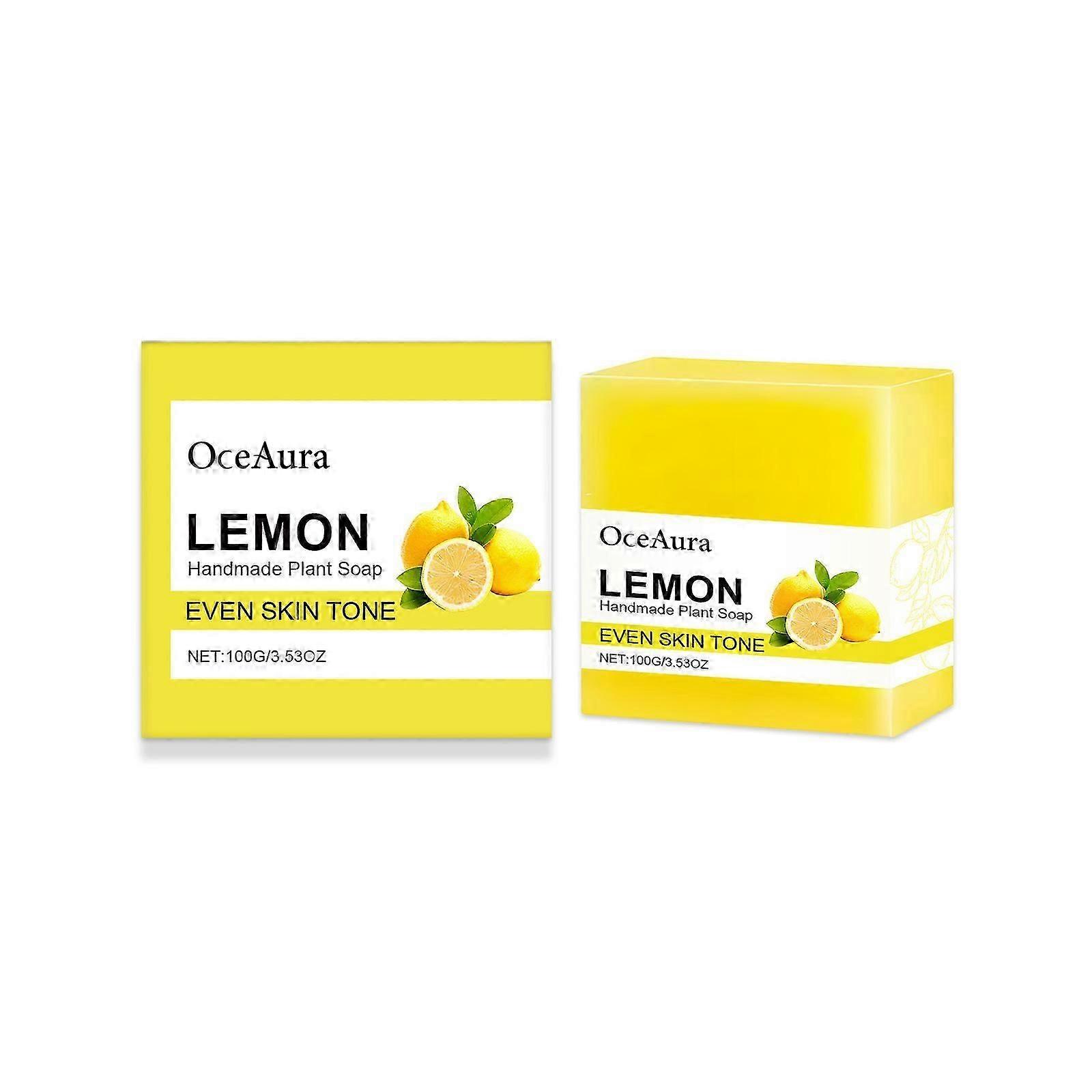 OceAura Lemon Handmade Essential Oil Soap gently cleanses the skin, exfoliates roughness, leaves a refreshing fragrance, and is a bath soap