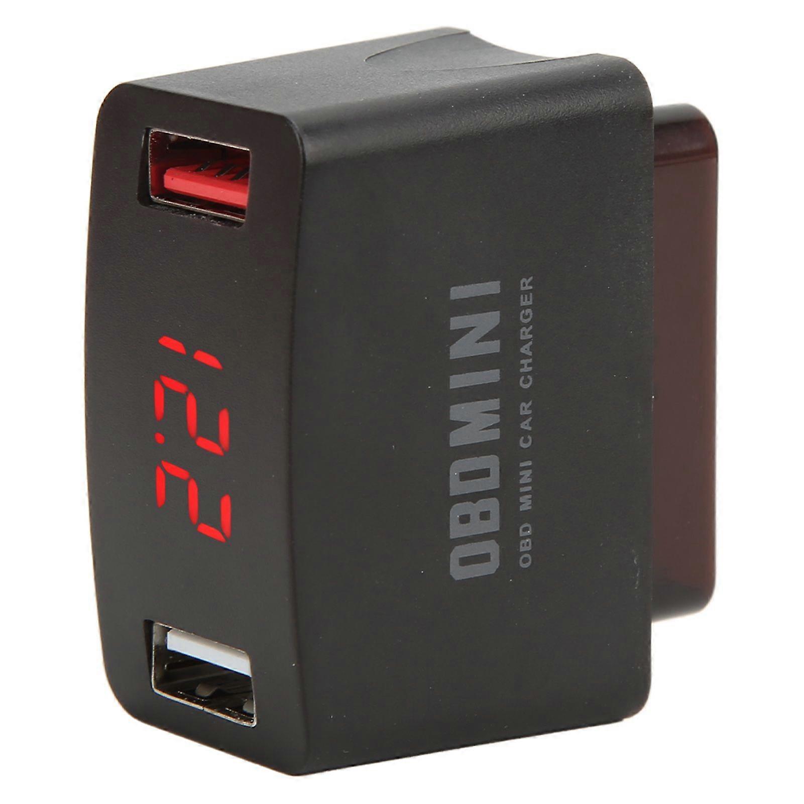 Car OBD Charger DC1224V Dual USB LED Digital Display Charging Adapter Universal for Vehicles