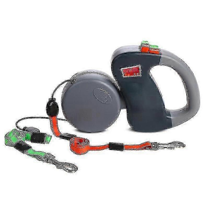Dual Retractable Dog Leash Double-head Lockable Extendable Pet Leas...