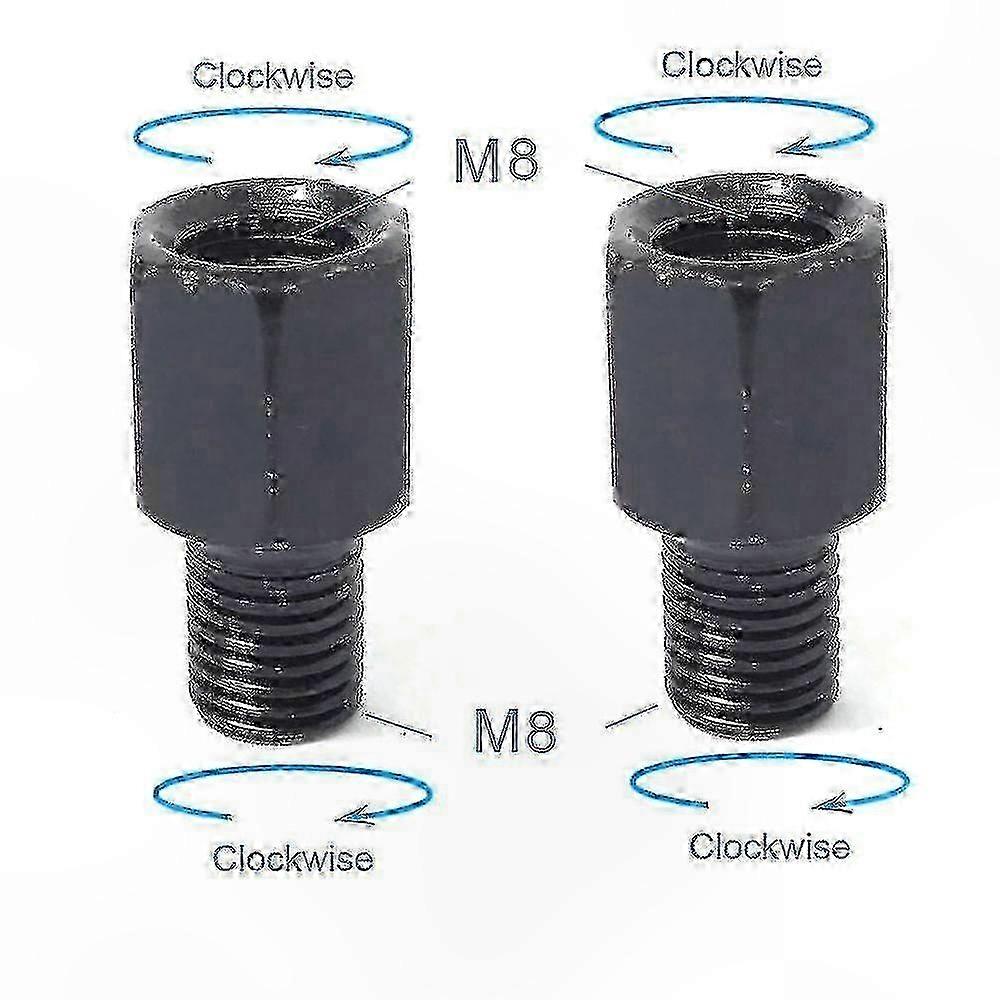Universal Motorcycle Mirror Adapters - Black Rearview Mirrors with Right & Left Thread for Bikes